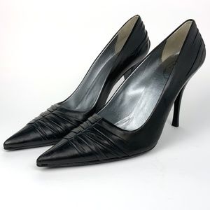 PRADA Vintage Black Leather Pointed Toe Pumps